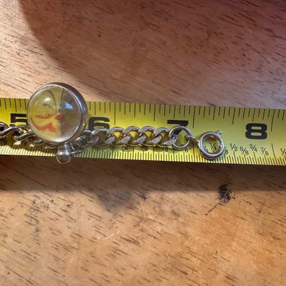 Vintage signed Germany, mustard seeded, light brush gold tone chain bracelet - Picture 4 of 5